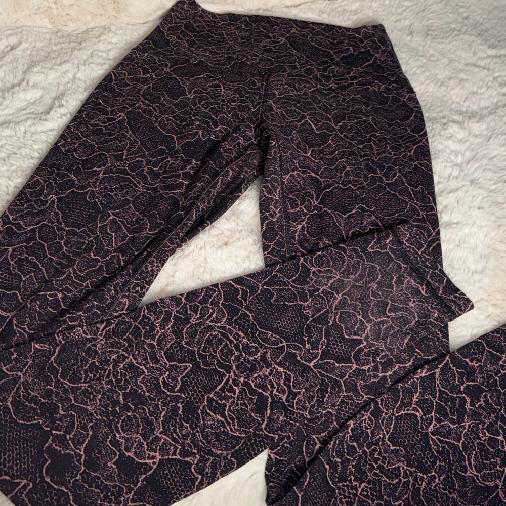 lululemon athletica Black and Pink Patterned Leggings